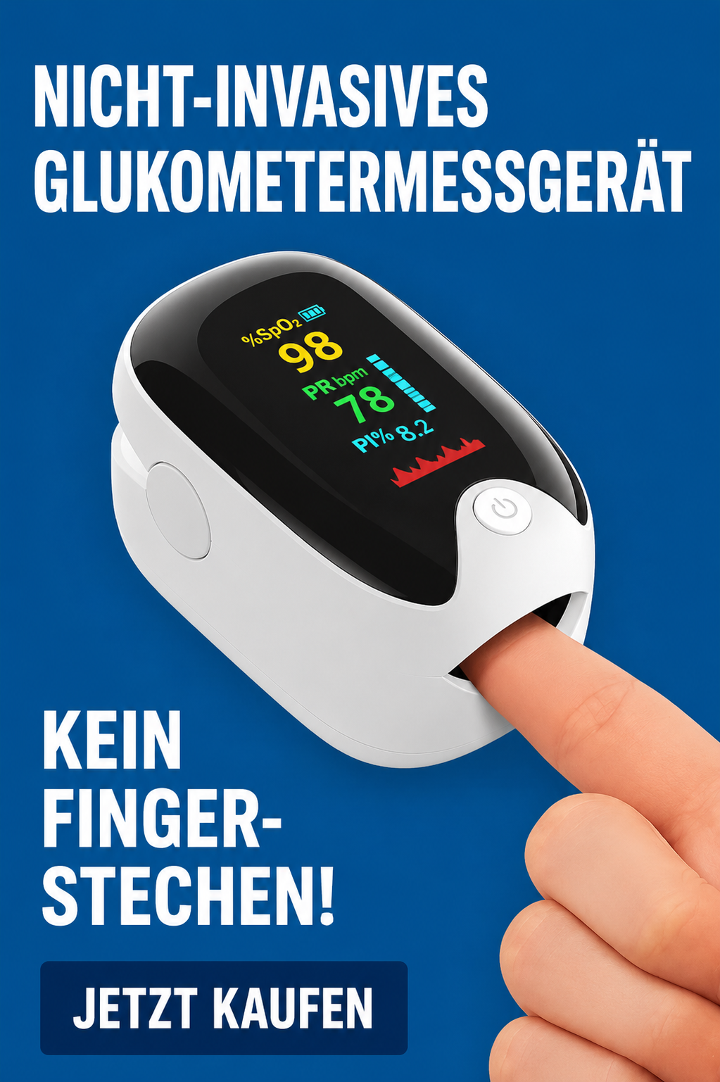 Nicht-invasiver Blutzucker-Monitor 5-Sekunden-Ausgabe | - 99% Genauigkeit 8-1