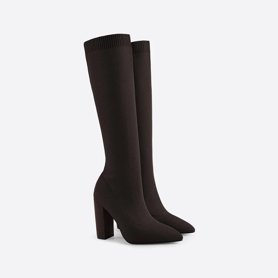 EleganzBoost | Kniehohe Sockenstiefel mit Stil und Komfort