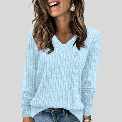 Deri | Langer Pullover mit V-Ausschnitt
