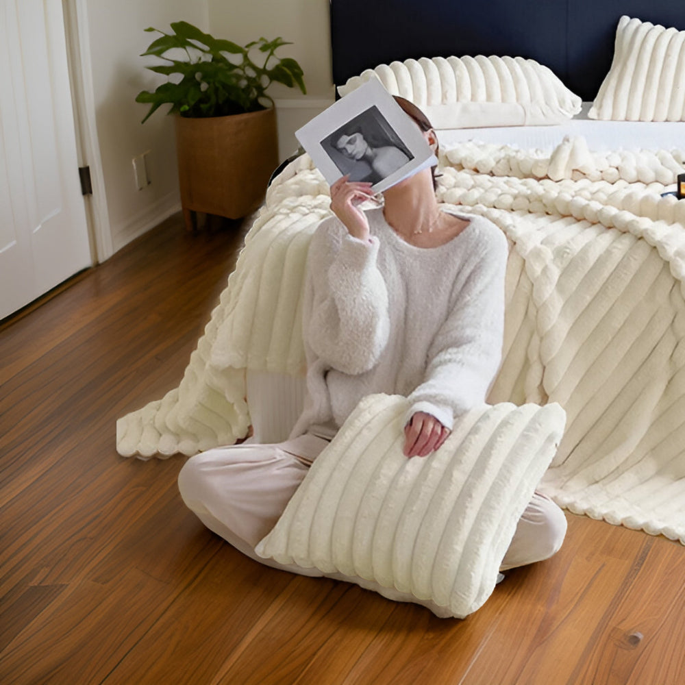 Plüsch-Fleece-Decke für Sofa