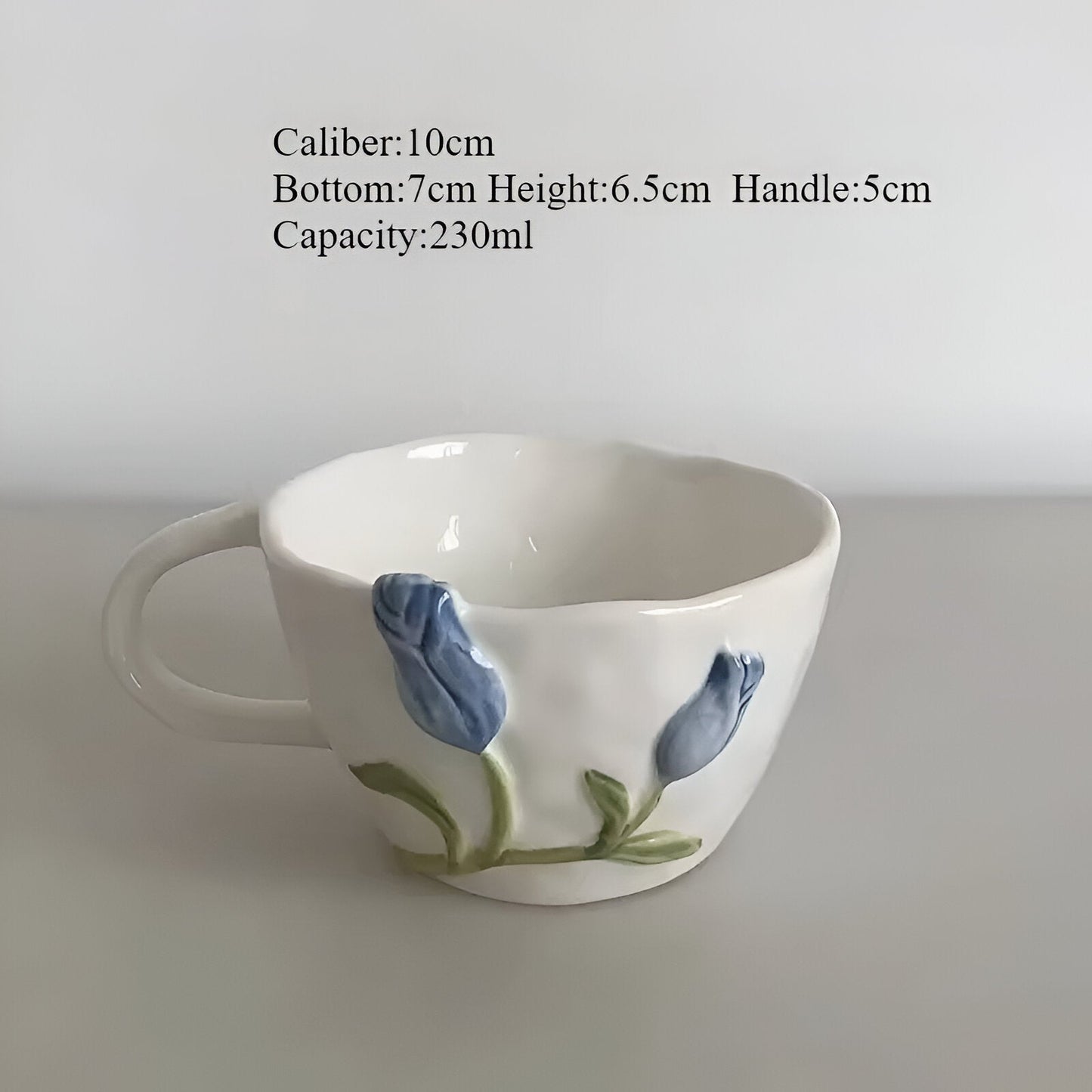 Florina | Kreative Tulpen Keramiktasse mit Untertasse