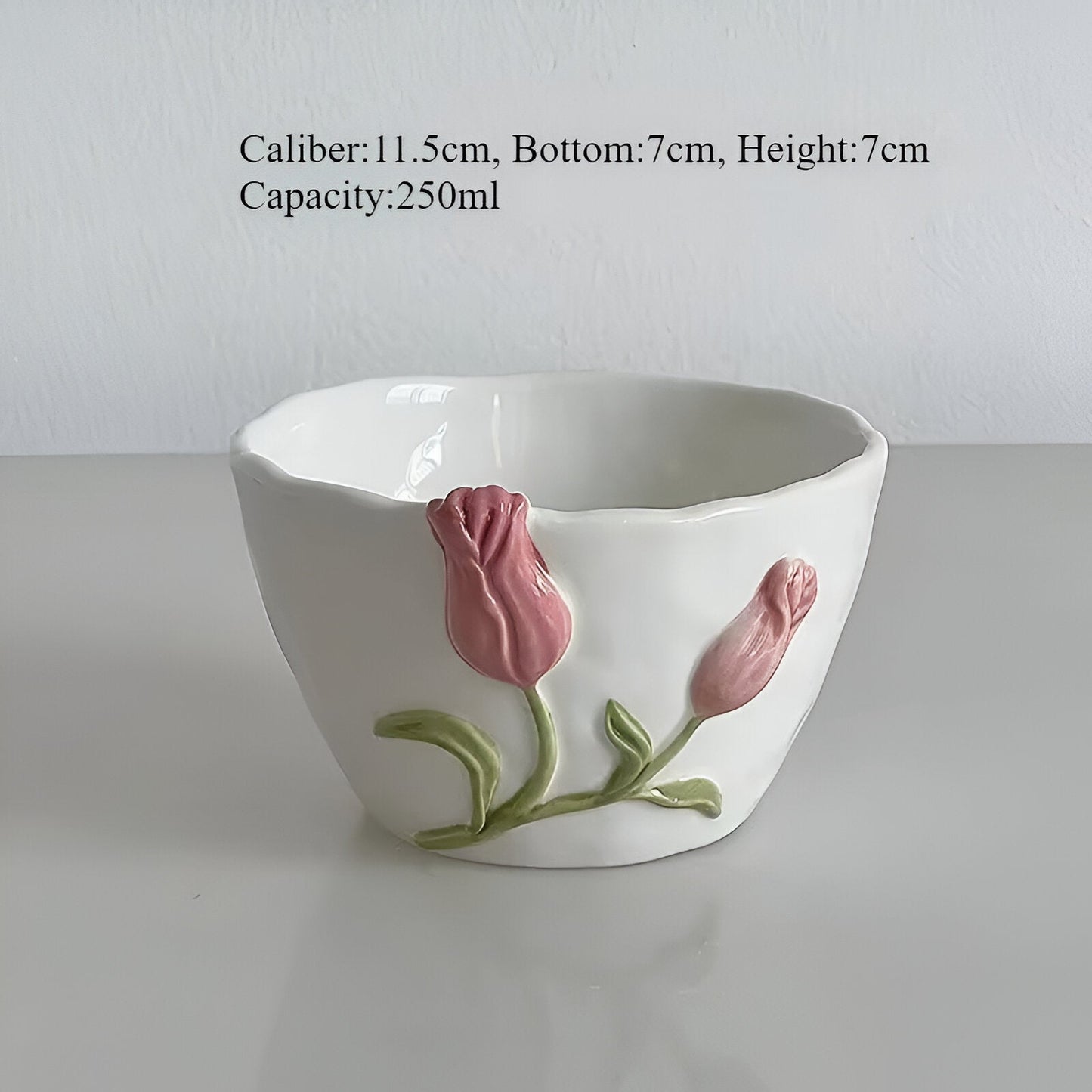 Florina | Kreative Tulpen Keramiktasse mit Untertasse