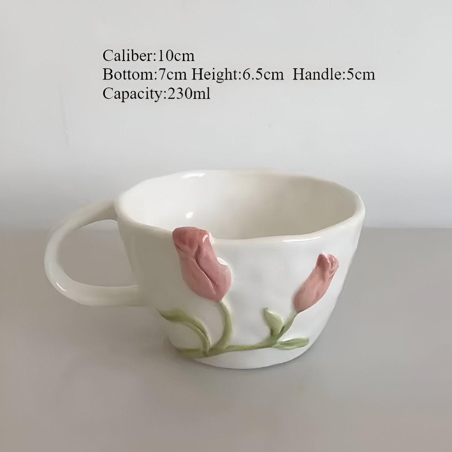 Florina | Kreative Tulpen Keramiktasse mit Untertasse