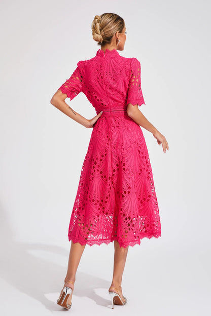 Hallie | Elegantes Spitzen-Midikleid