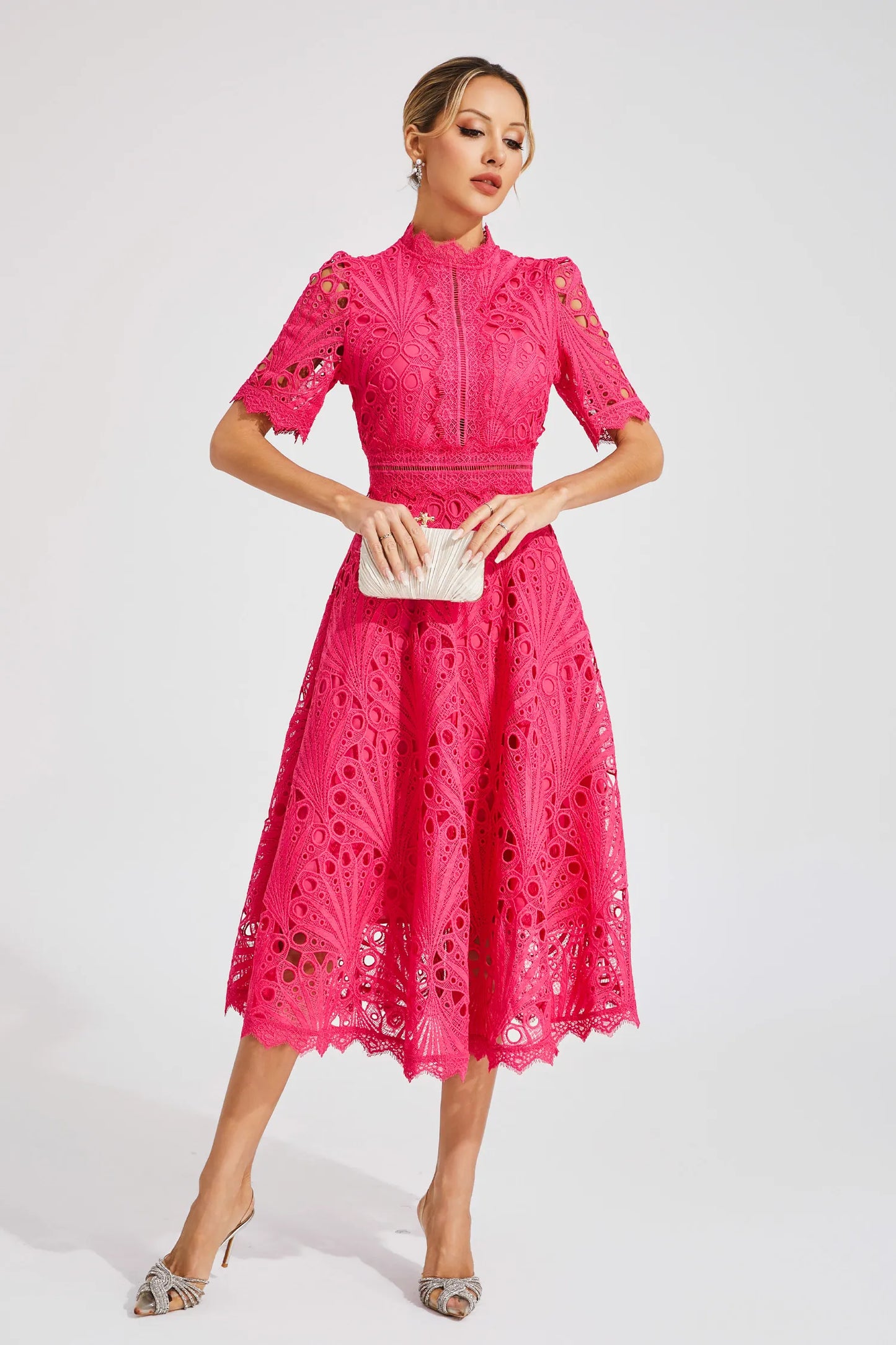 Hallie | Elegantes Spitzen-Midikleid