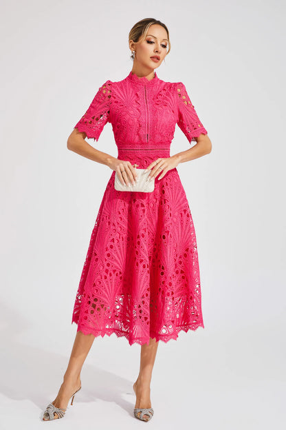 Hallie | Elegantes Spitzen-Midikleid