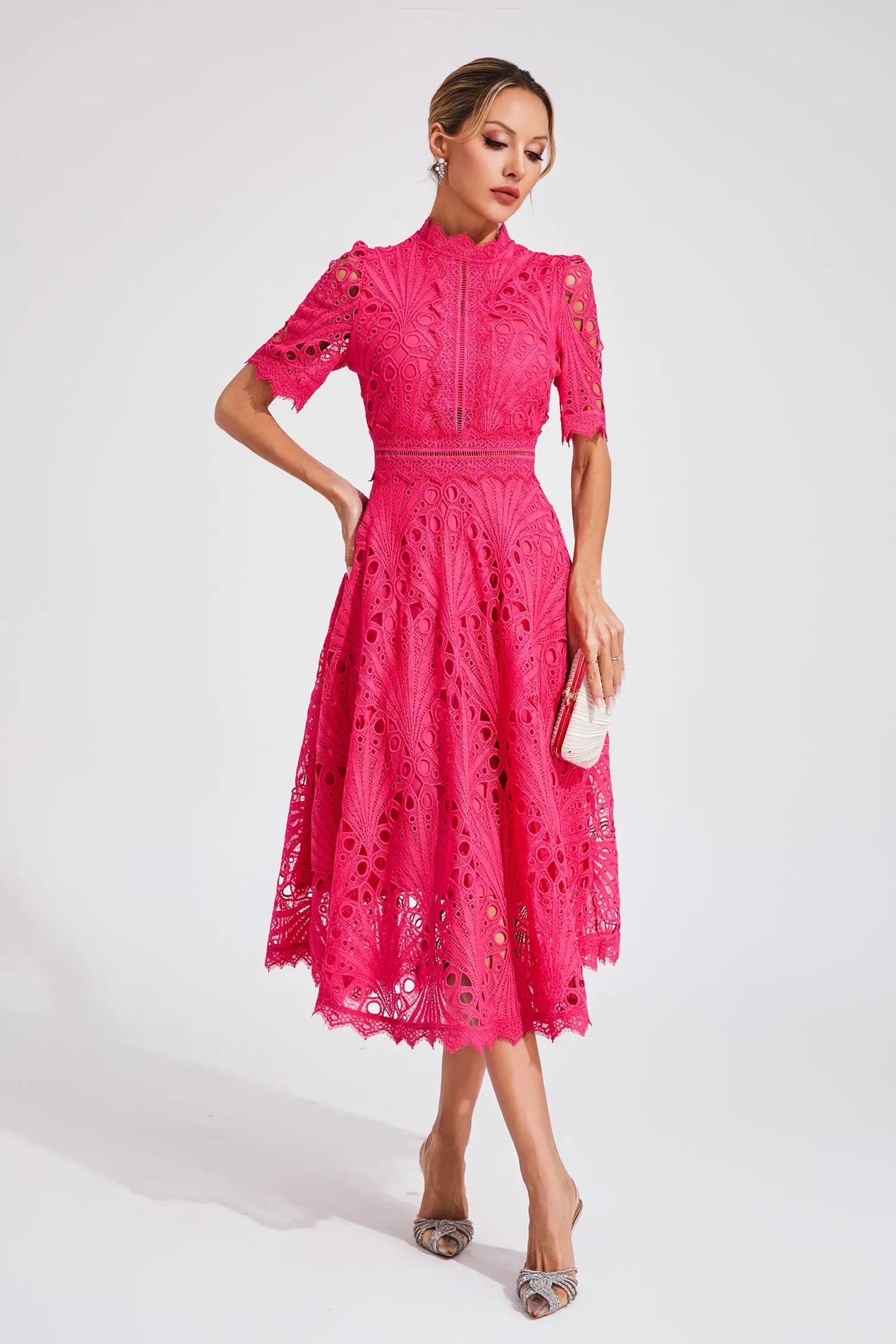 Hallie | Elegantes Spitzen-Midikleid