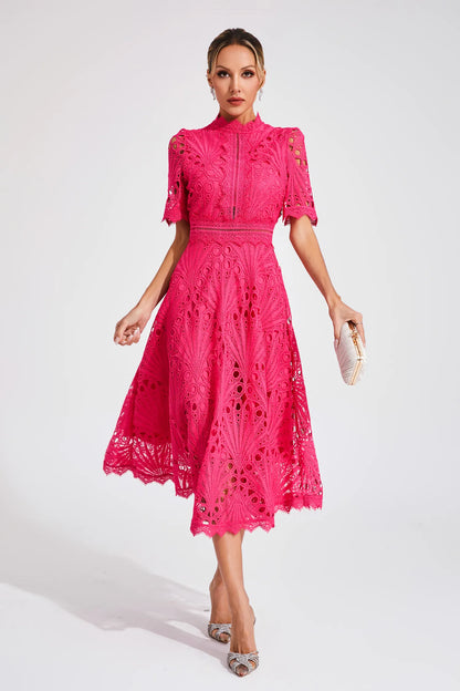 Hallie | Elegantes Spitzen-Midikleid