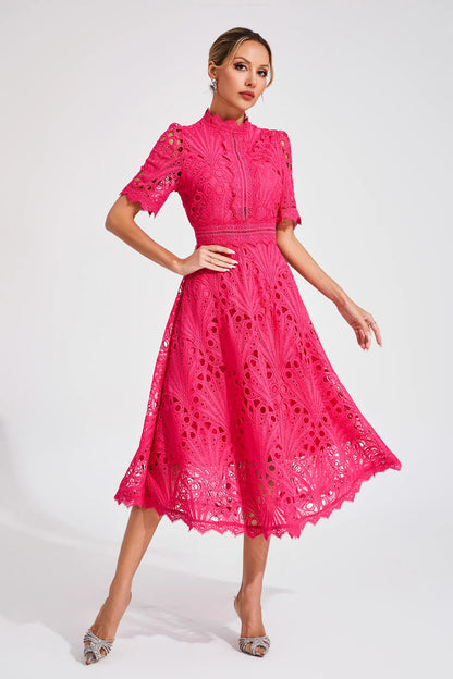 Hallie | Elegantes Spitzen-Midikleid