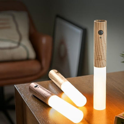 Smart Holz Nachtlicht | Automatische Beleuchtung überall ohne Kabel