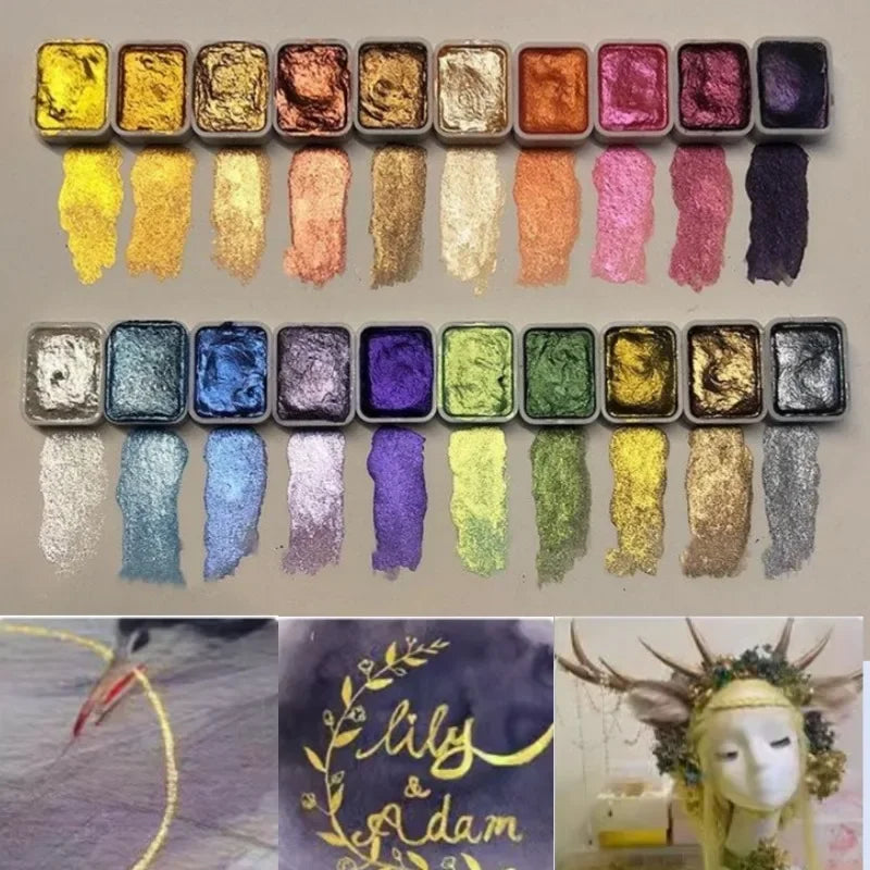 Perlisiertes Aquarellset | Lass deine Kunst mit schimmernden und lebendigen Farben lebendig werden