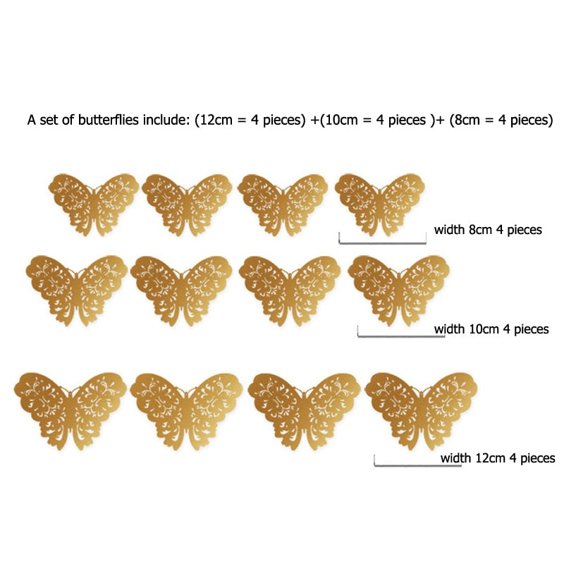 3D Schmetterling Wandsticker | Perfekt für Hochzeiten