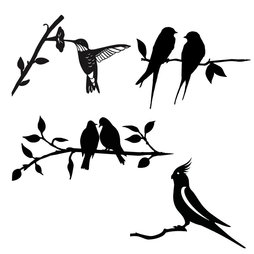 Havedekoration | Vogel-Silhouette aus Metall - Kunst im Garten