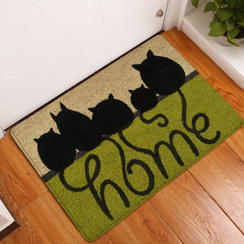 Home Sweet Home Süße Katzen Fußmatte – Niedliche und Rutschfeste Eingangsteppich