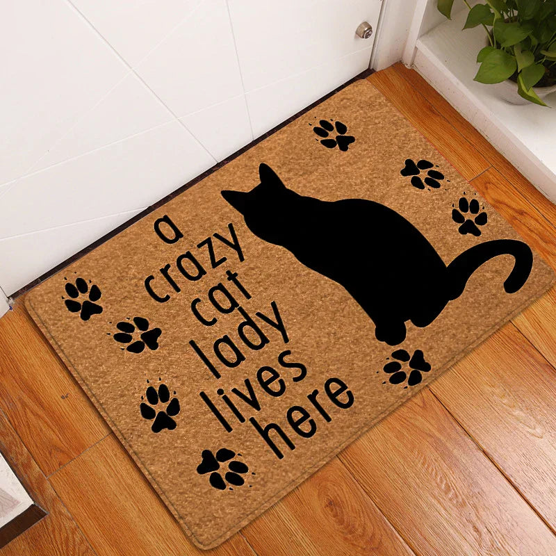Home Sweet Home Süße Katzen Fußmatte – Niedliche und Rutschfeste Eingangsteppich