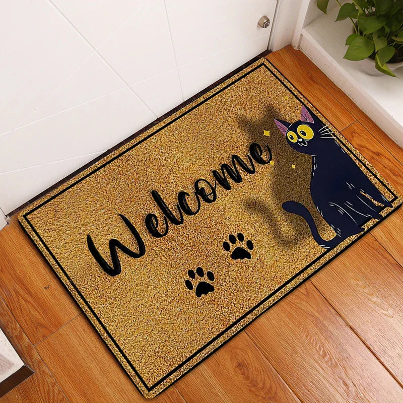 Home Sweet Home Süße Katzen Fußmatte – Niedliche und Rutschfeste Eingangsteppich