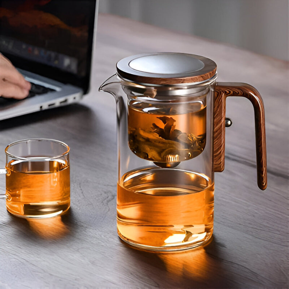 Glas Teekanne mit Sieb