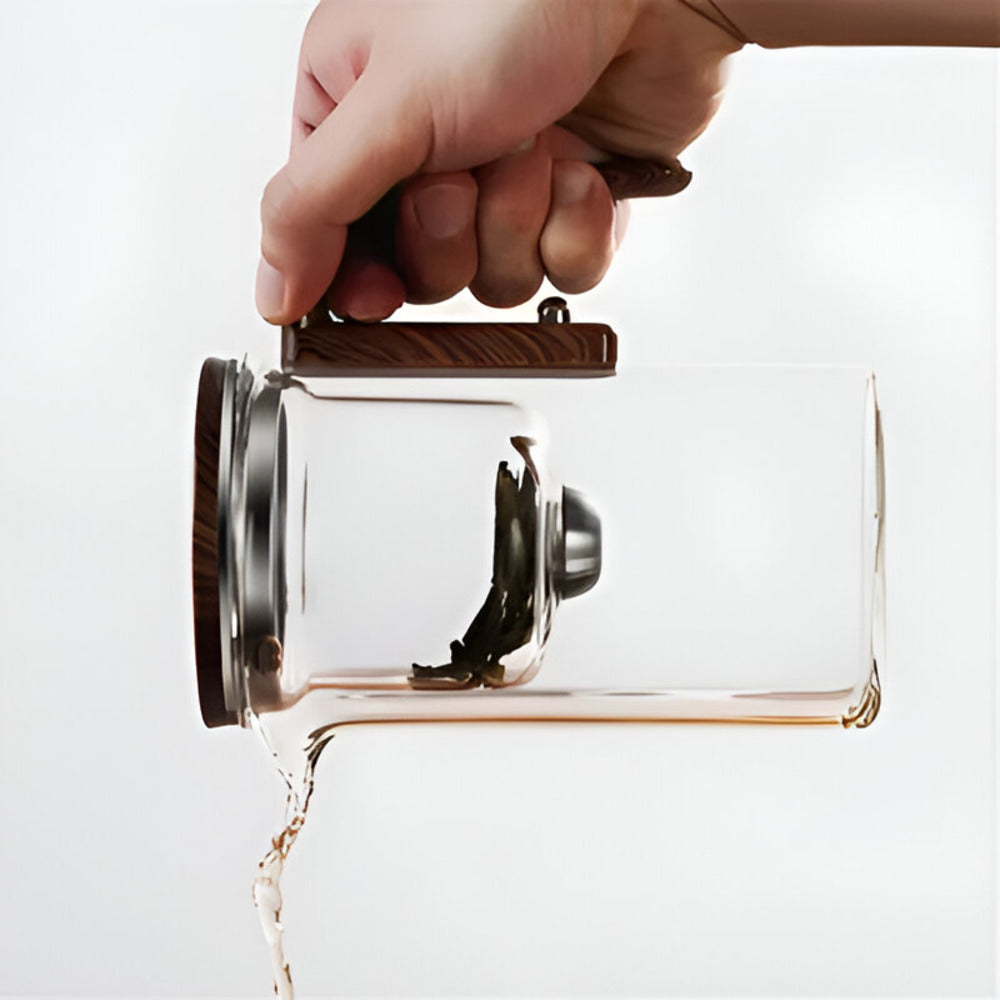 Glas Teekanne mit Sieb