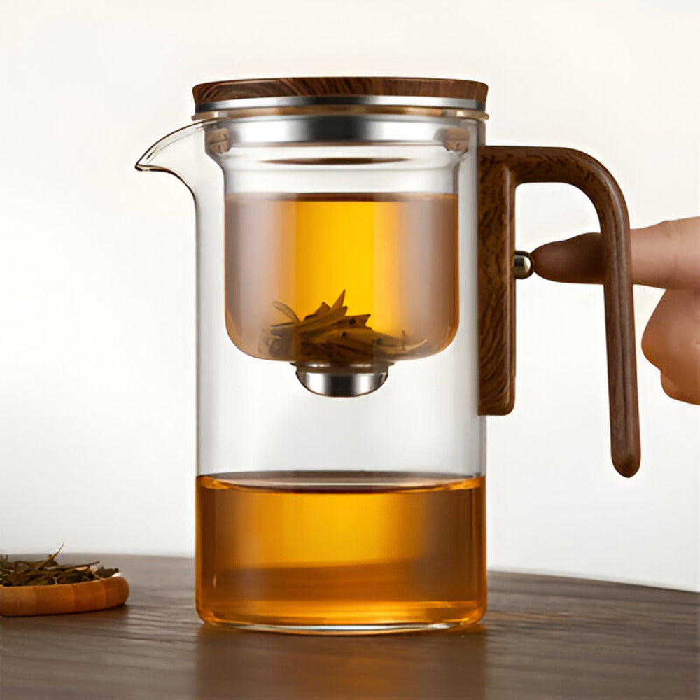 Glas Teekanne mit Sieb