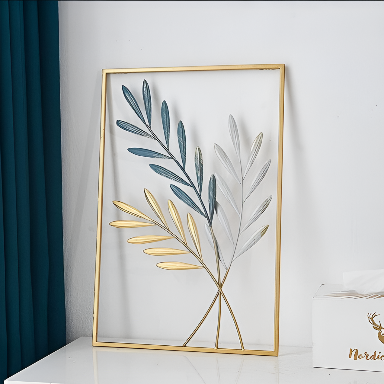 Metallwandkunst Blätterdesign