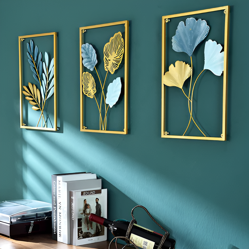 Metallwandkunst Blätterdesign