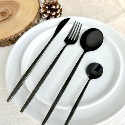 Modernes Schwarzes Besteckset