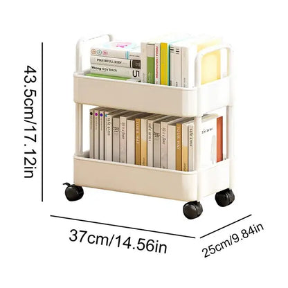 Mobiler Bücherwagen mit Rädern - Aufbewahrung und Organisation von Büchern - Dalton