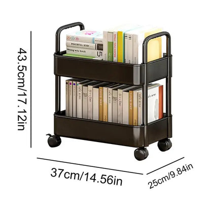 Mobiler Bücherwagen mit Rädern - Aufbewahrung und Organisation von Büchern - Dalton
