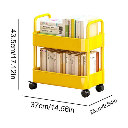 Mobiler Bücherwagen mit Rädern - Aufbewahrung und Organisation von Büchern - Dalton