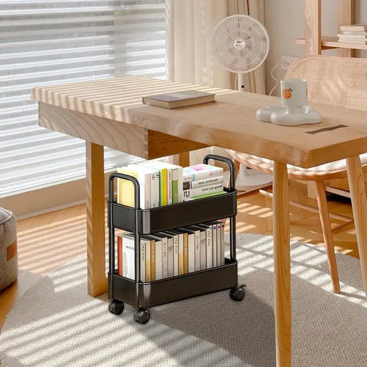 Mobiler Bücherwagen mit Rädern - Aufbewahrung und Organisation von Büchern - Dalton