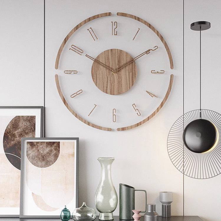 Nordische Stille | 14 Zoll Wanduhr aus massivem Holz - verleiht jedem Raum Eleganz