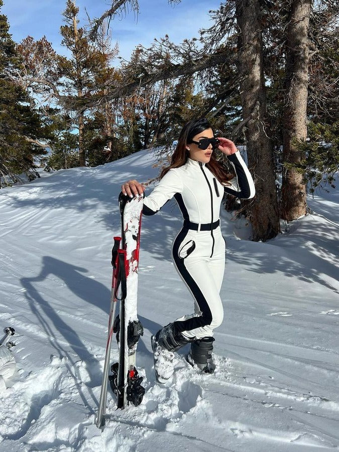 Adela Élégance | Stilvolles Winter Skipak mit Gürtel für Damen