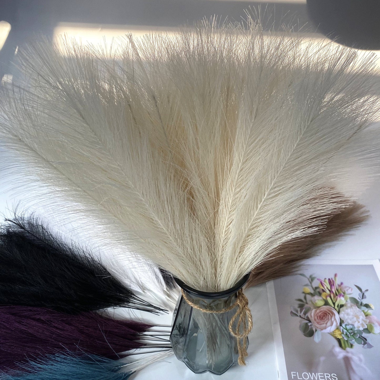 20 Stück Bohemian Flauschiges Künstliches Pampasgras Bunt