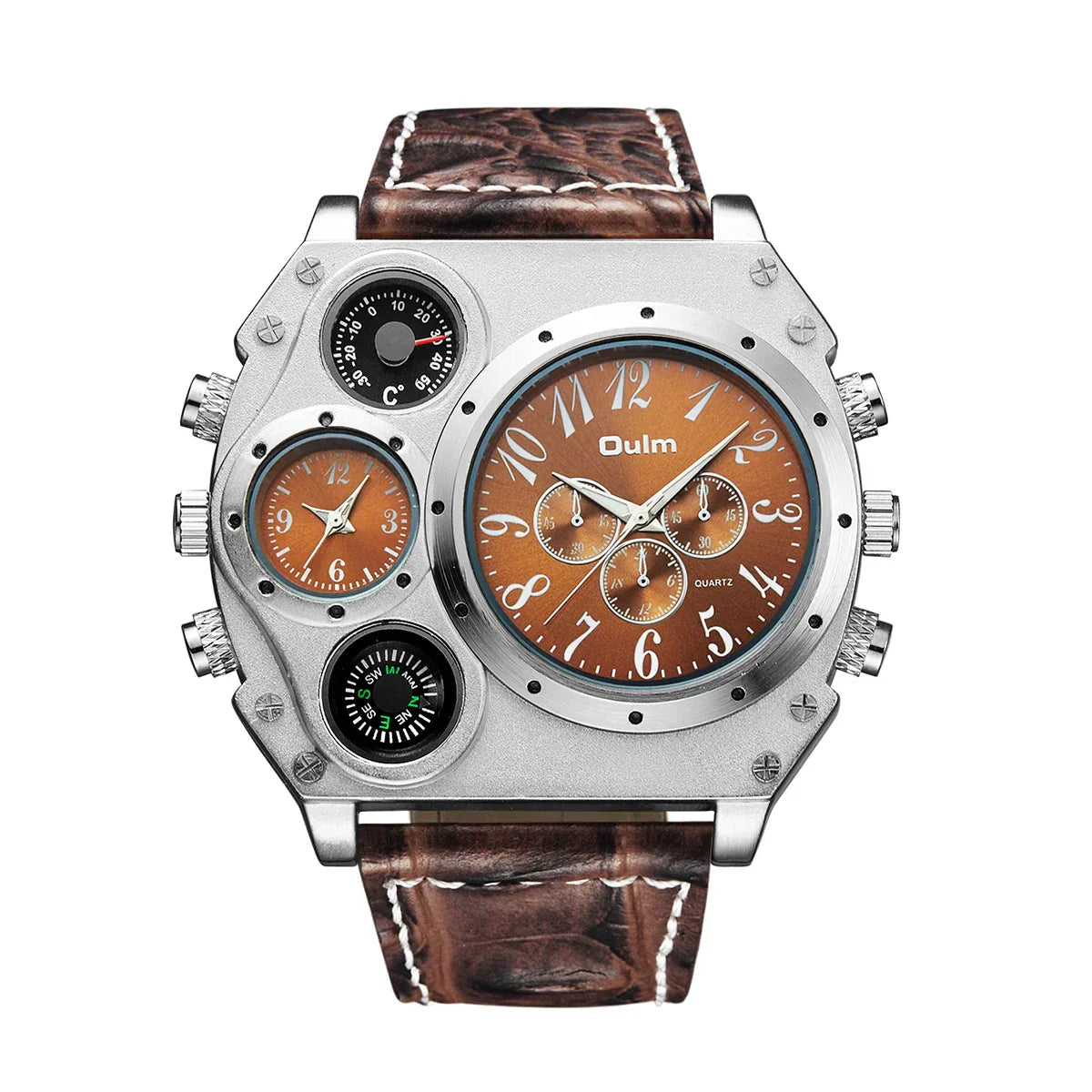Oulm Titan Herren Militär Uhr – Multifunktions-Quarz Sportuhr mit übergroßem Zifferblatt