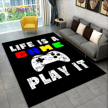 Alex 3D Gamer Gamepad Teppich - Großer rutschfester Teppich für Kinder und Wohnzimmer