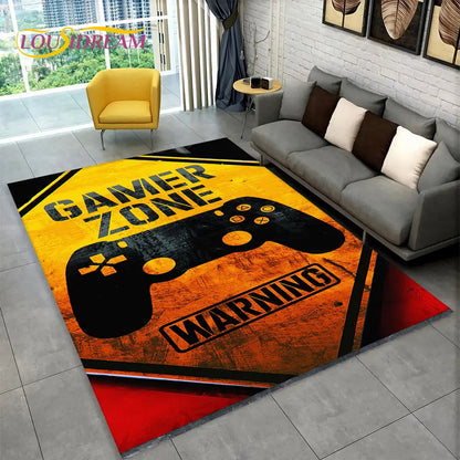 Alex 3D Gamer Gamepad Teppich - Großer rutschfester Teppich für Kinder und Wohnzimmer