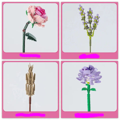 Saras Mini-Rosen-Lavendel-Blumen-Bausatz – Kreative Wohnkultur & Geschenkidee