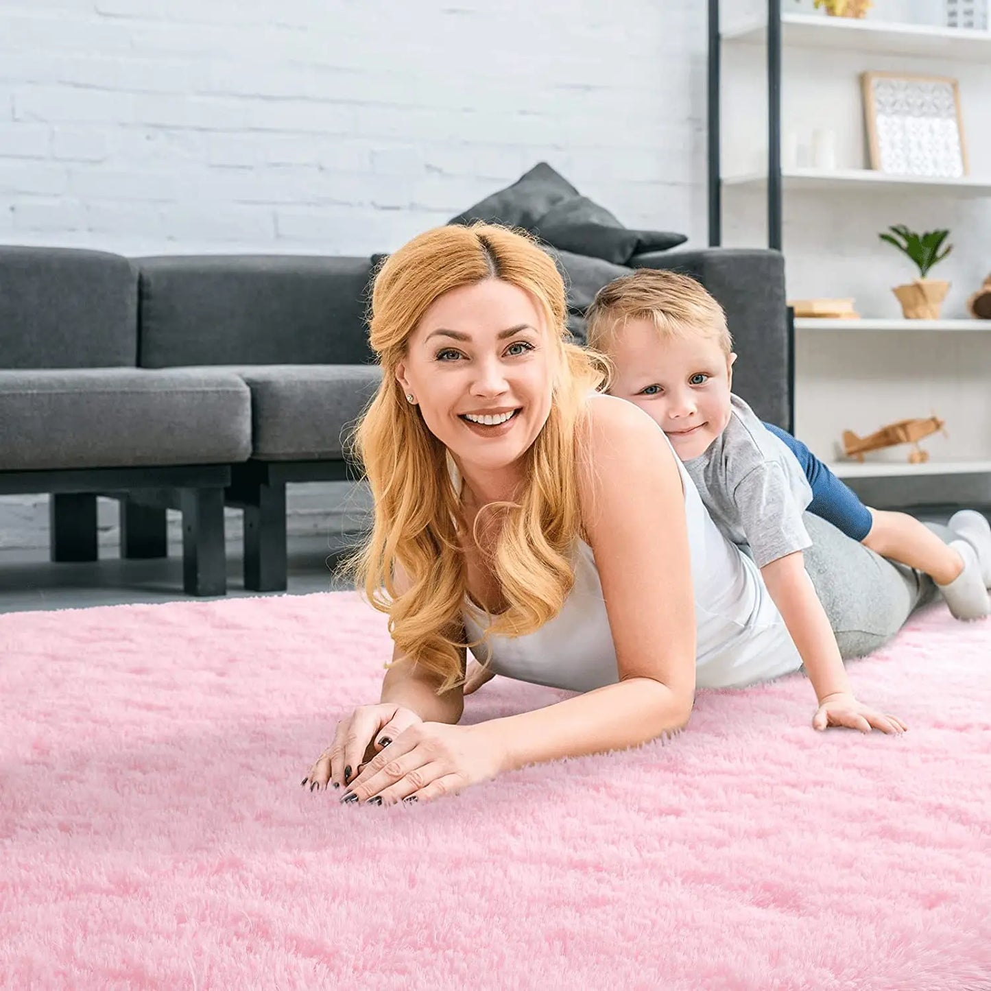 Winnie Weicher Flauschiger Pinker Teppich – Gemütlicher Plüschteppich für Wohnzimmer & Kinderzimmer