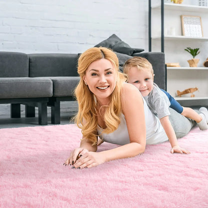 Winnie Weicher Flauschiger Pinker Teppich – Gemütlicher Plüschteppich für Wohnzimmer & Kinderzimmer