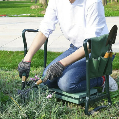 GartenPro | Klappbarer Kniehocker mit Komfortkissen für müheloses Gärtnern