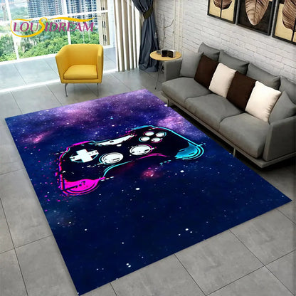 Alex 3D Gamer Gamepad Teppich - Großer rutschfester Teppich für Kinder und Wohnzimmer