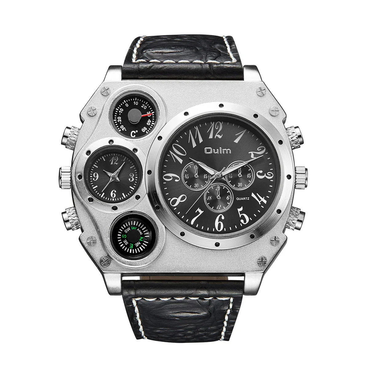 Oulm Titan Herren Militär Uhr – Multifunktions-Quarz Sportuhr mit übergroßem Zifferblatt