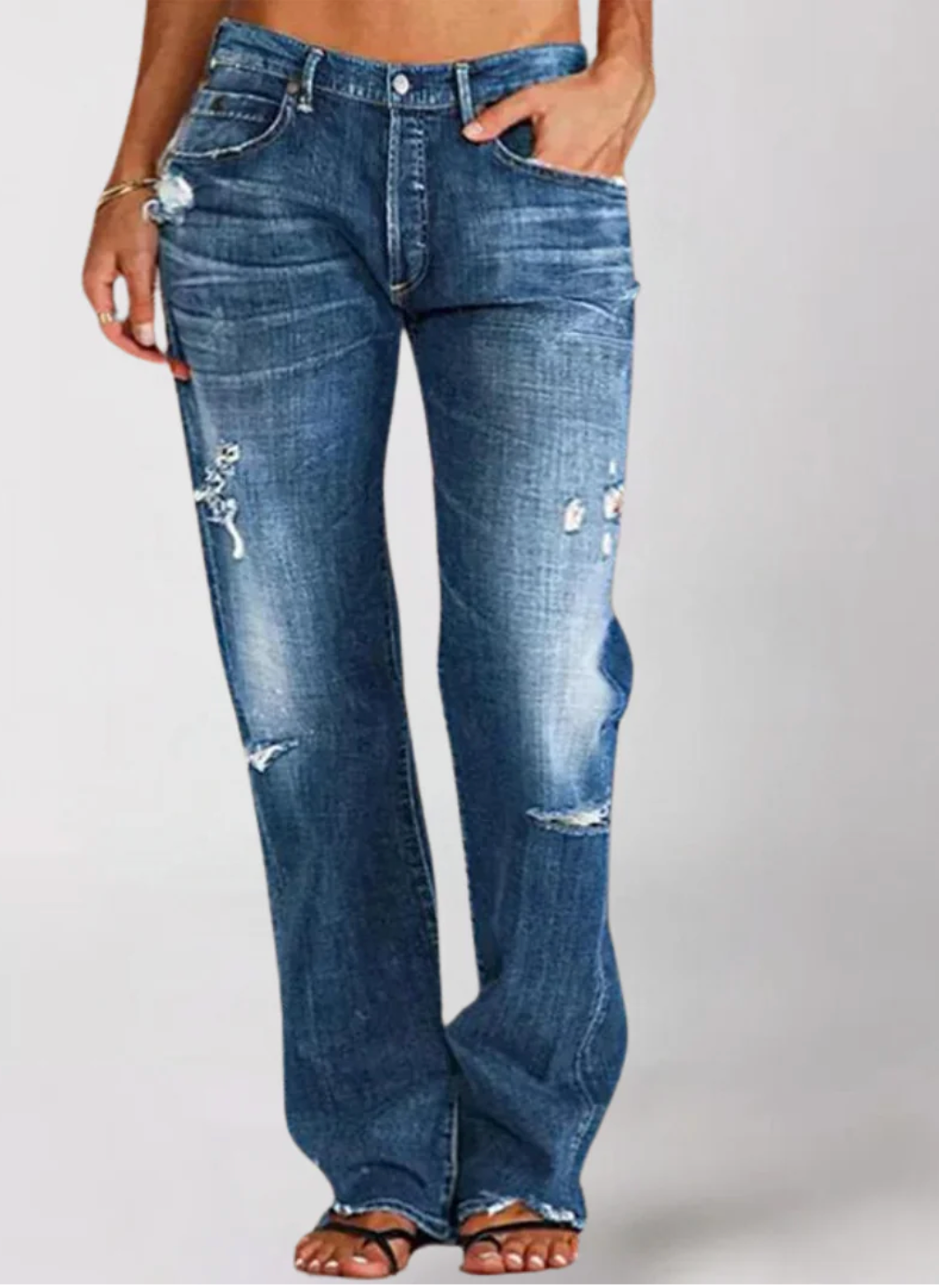 Hadelmar – Straight-Cut Distressed Jeans