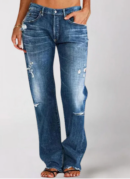 Hadelmar – Straight-Cut Distressed Jeans