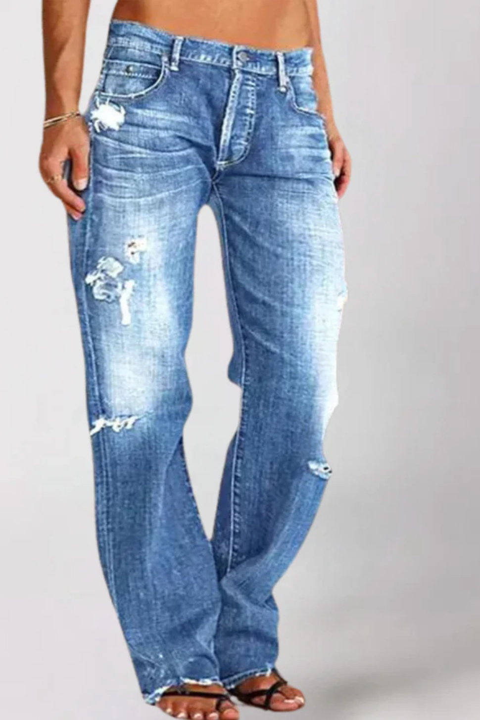 Hadelmar – Straight-Cut Distressed Jeans