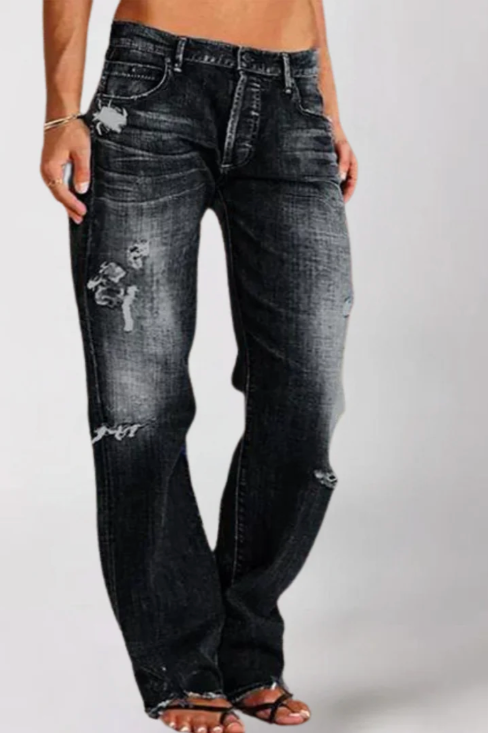 Hadelmar – Straight-Cut Distressed Jeans