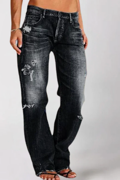 Hadelmar – Straight-Cut Distressed Jeans