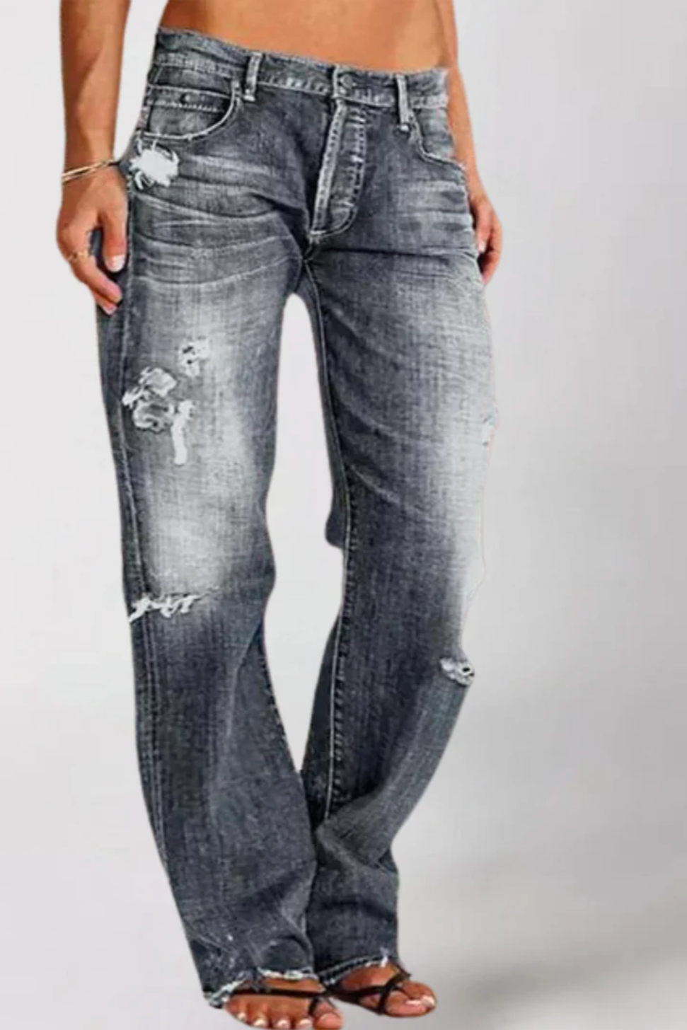 Hadelmar – Straight-Cut Distressed Jeans