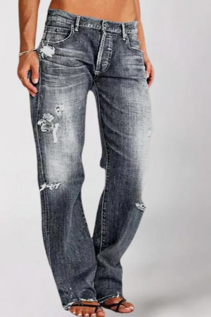 Hadelmar – Straight-Cut Distressed Jeans