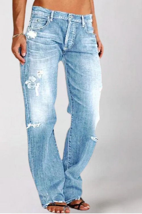 Hadelmar – Straight-Cut Distressed Jeans
